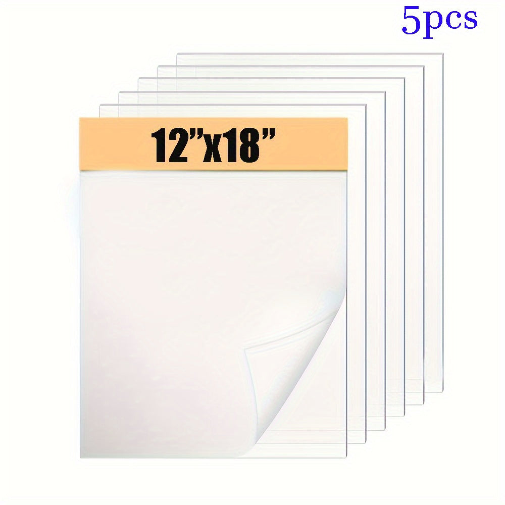 30.48×45.72cm PET Sheets, Transparent Clear Flexible Plastic Acrylic Sheet Panels for Craft, Picture Frames, Sign Blank, DIY Display Project