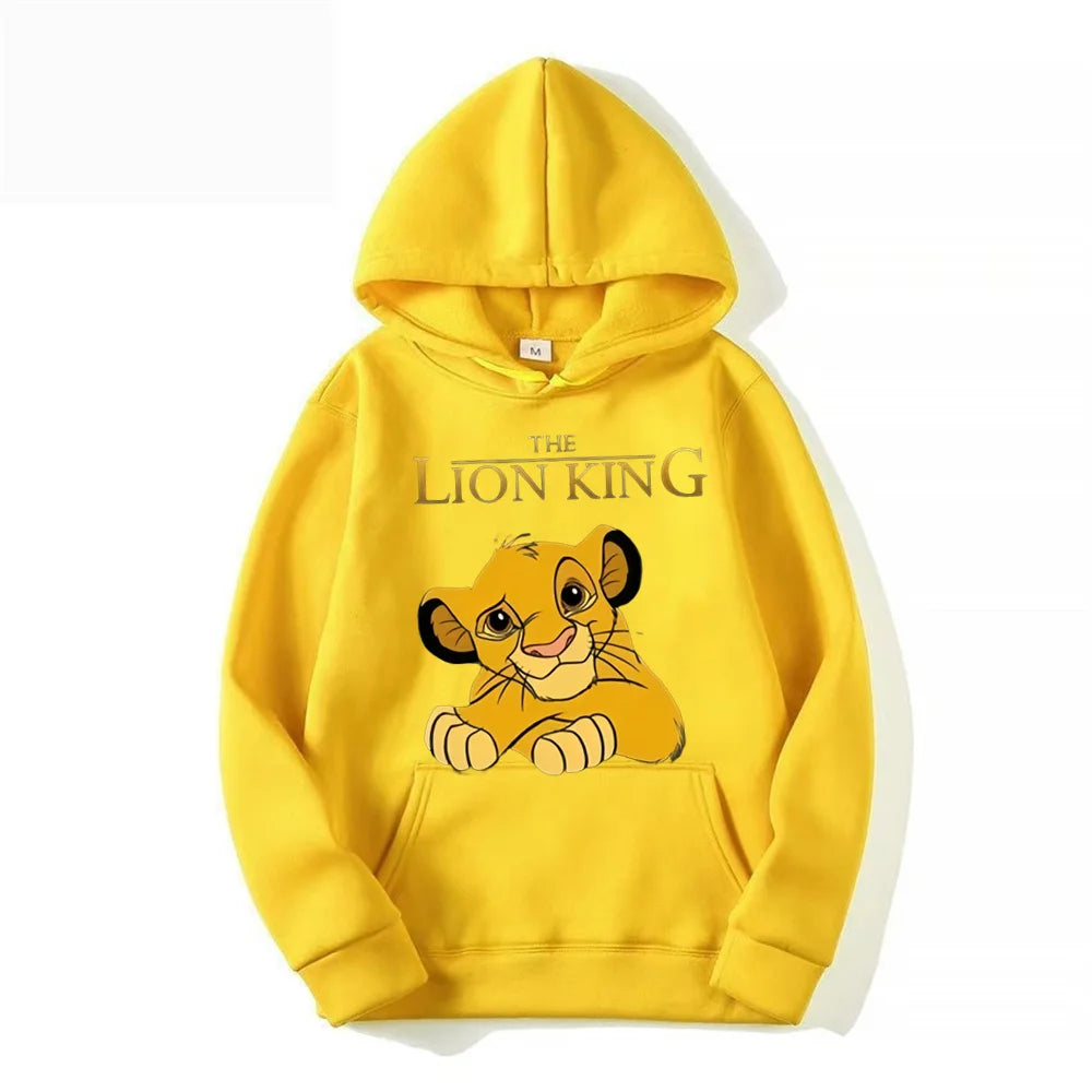 2024 New Disney The Lion King Women's Hoodies Tops Cartoon Fashion Sweatshirt Female Kawaii Clothes Autumn Streetwear Pullover