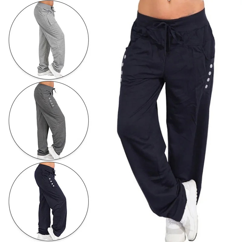 2024 Fashion Casual Joggers Women's Hip Hop High Waist Baggy Sweatpants Running Jogging Sports Pants Trousers Casual Streetwear