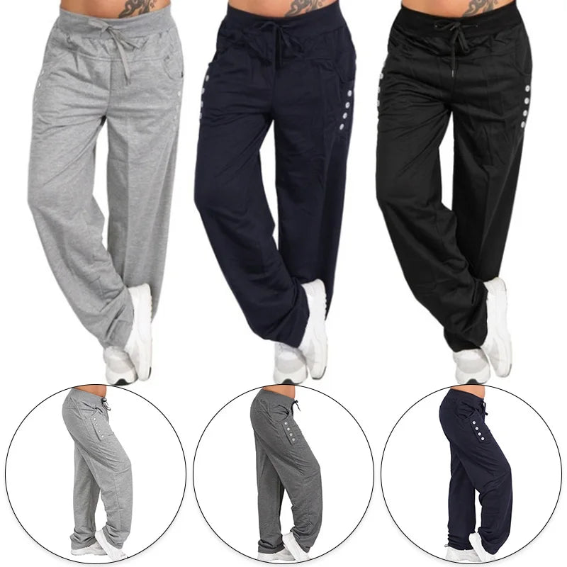 2024 Fashion Casual Joggers Women's Hip Hop High Waist Baggy Sweatpants Running Jogging Sports Pants Trousers Casual Streetwear