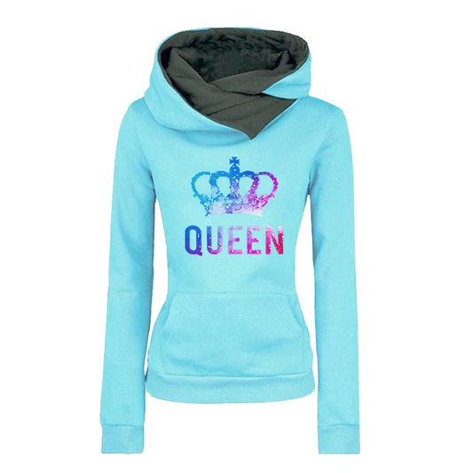 Color Queen Printing Womens Tracksuit Daily Casual Fashion Trend Versatile Tops Clothing High Quality Jogging Hooded Sweatshirts