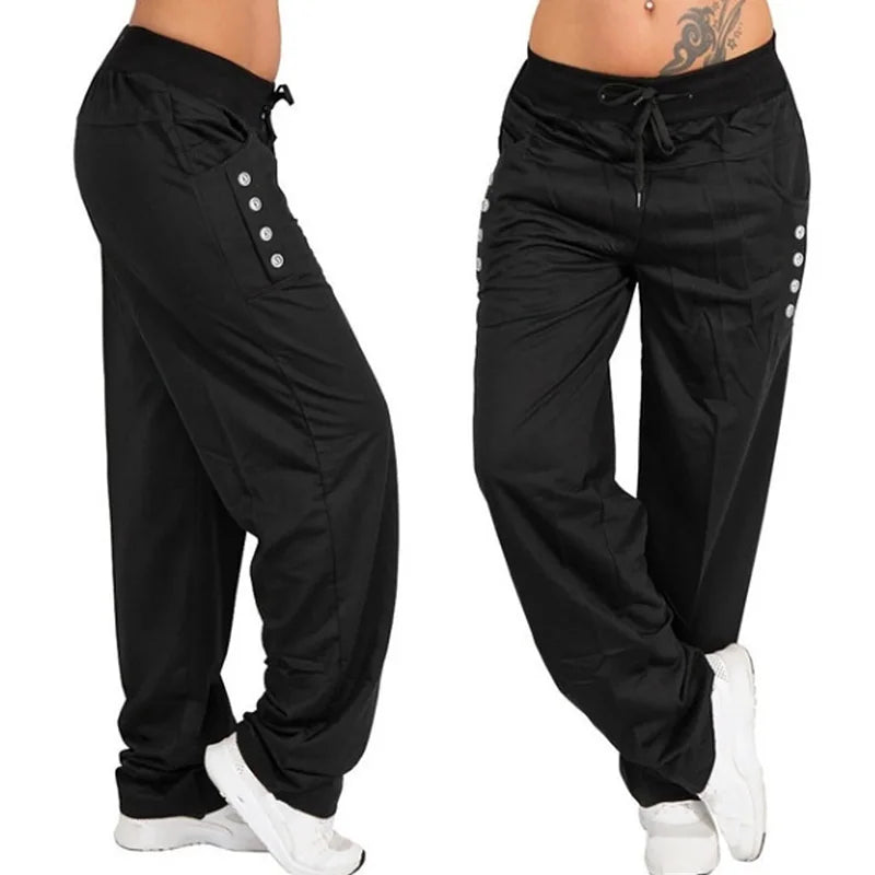 2024 Fashion Casual Joggers Women's Hip Hop High Waist Baggy Sweatpants Running Jogging Sports Pants Trousers Casual Streetwear