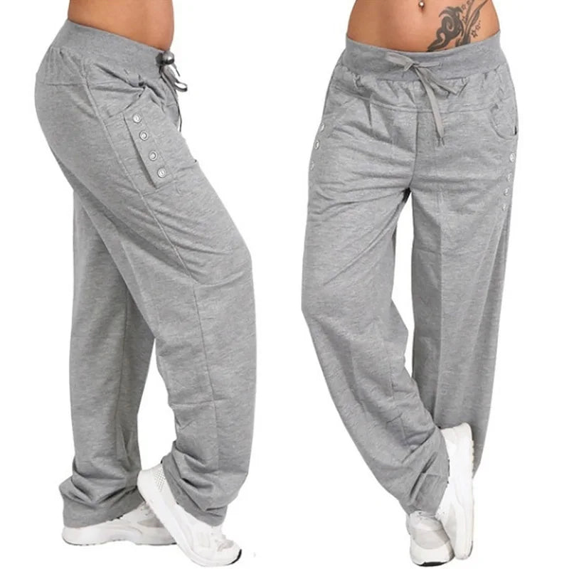 2024 Fashion Casual Joggers Women's Hip Hop High Waist Baggy Sweatpants Running Jogging Sports Pants Trousers Casual Streetwear