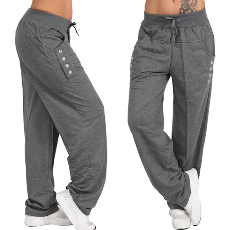 2024 Fashion Casual Joggers Women's Hip Hop High Waist Baggy Sweatpants Running Jogging Sports Pants Trousers Casual Streetwear