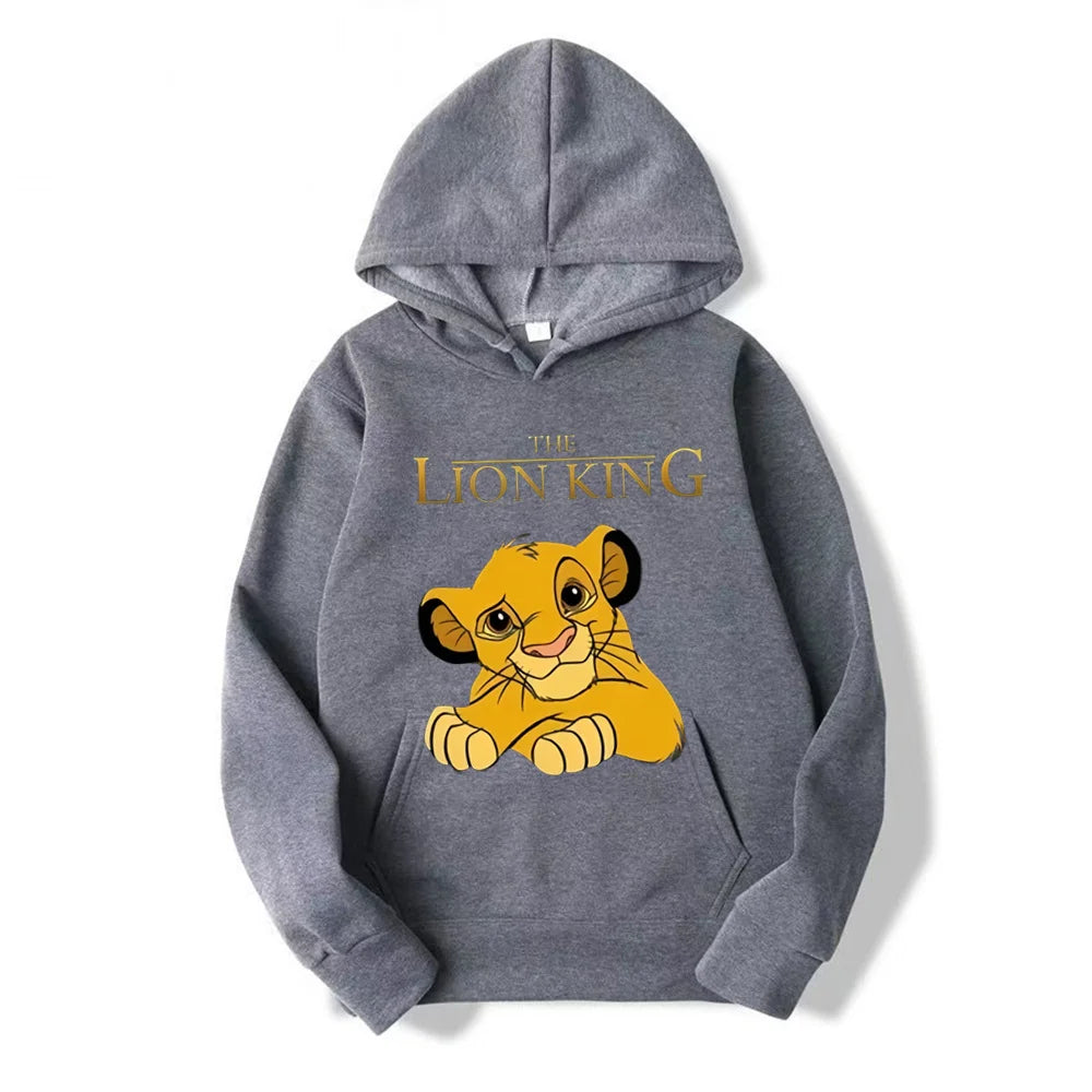 2024 New Disney The Lion King Women's Hoodies Tops Cartoon Fashion Sweatshirt Female Kawaii Clothes Autumn Streetwear Pullover