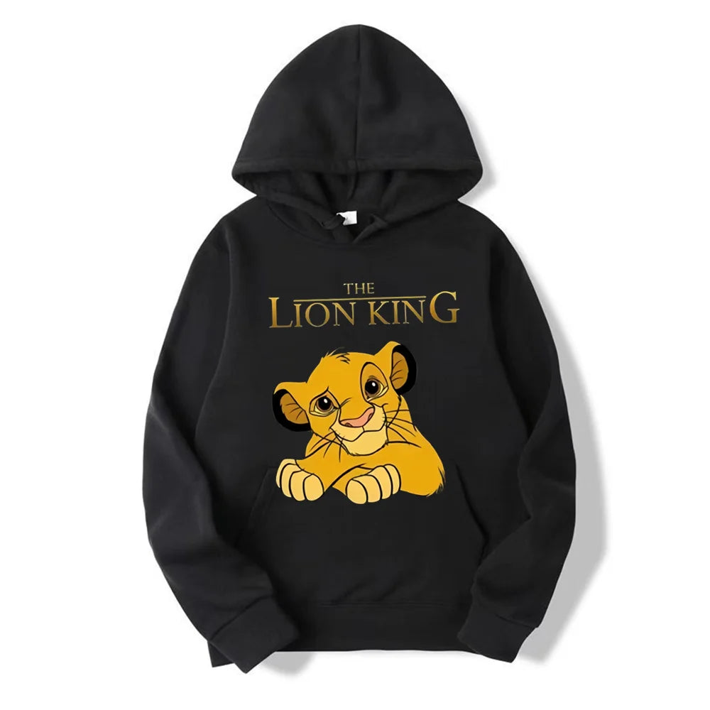 2024 New Disney The Lion King Women's Hoodies Tops Cartoon Fashion Sweatshirt Female Kawaii Clothes Autumn Streetwear Pullover