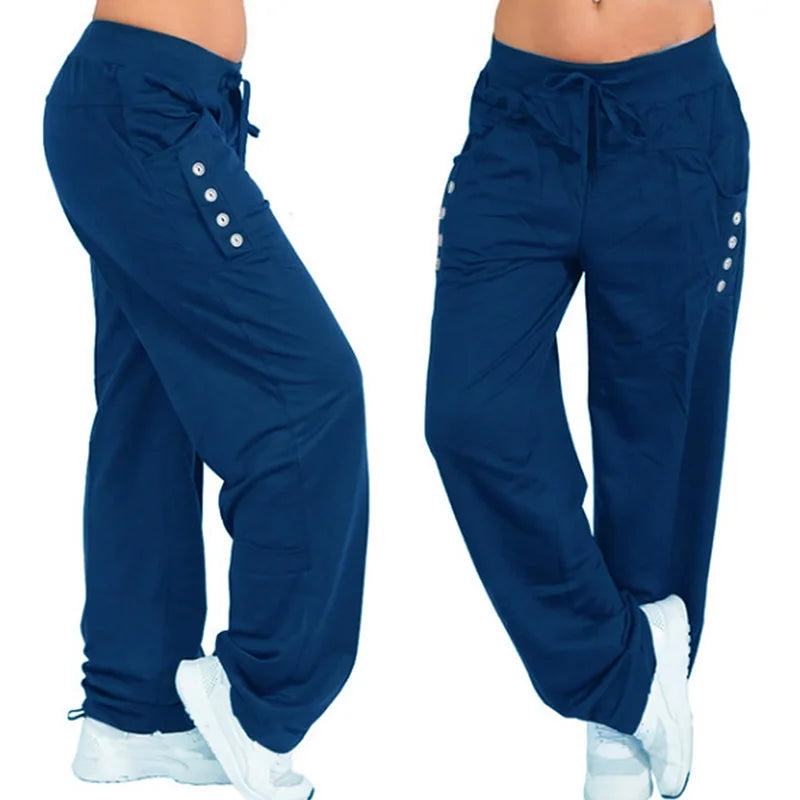 2024 Fashion Casual Joggers Women's Hip Hop High Waist Baggy Sweatpants Running Jogging Sports Pants Trousers Casual Streetwear