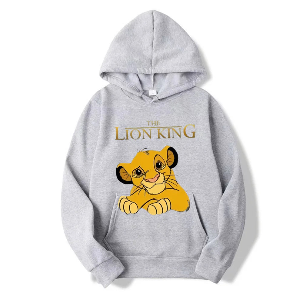 2024 New Disney The Lion King Women's Hoodies Tops Cartoon Fashion Sweatshirt Female Kawaii Clothes Autumn Streetwear Pullover