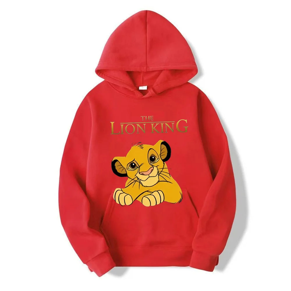 2024 New Disney The Lion King Women's Hoodies Tops Cartoon Fashion Sweatshirt Female Kawaii Clothes Autumn Streetwear Pullover