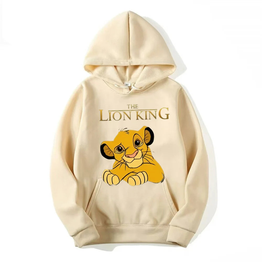 2024 New Disney The Lion King Women's Hoodies Tops Cartoon Fashion Sweatshirt Female Kawaii Clothes Autumn Streetwear Pullover