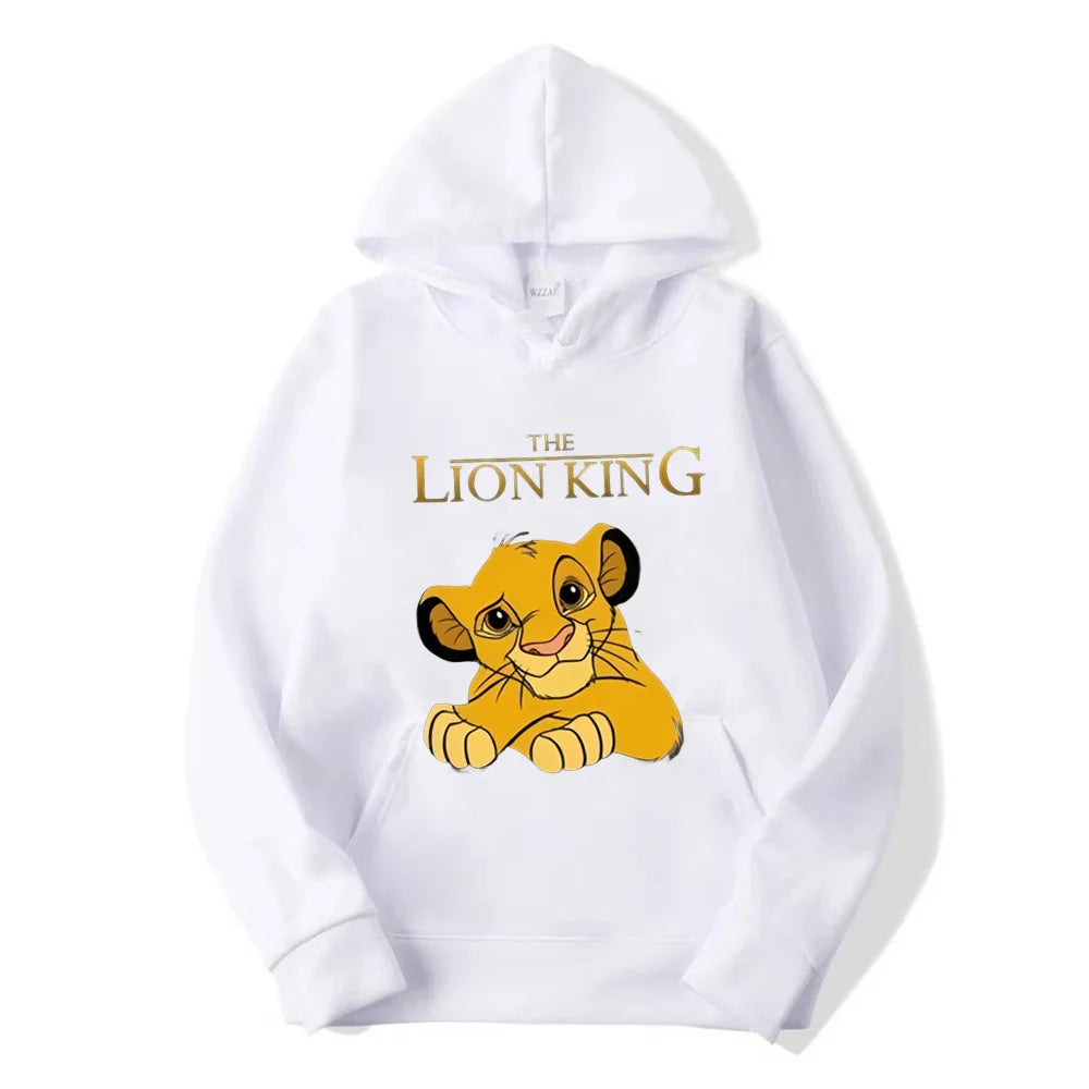 2024 New Disney The Lion King Women's Hoodies Tops Cartoon Fashion Sweatshirt Female Kawaii Clothes Autumn Streetwear Pullover