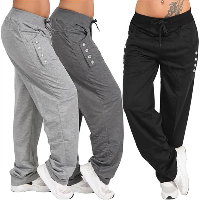 2024 Fashion Casual Joggers Women's Hip Hop High Waist Baggy Sweatpants Running Jogging Sports Pants Trousers Casual Streetwear