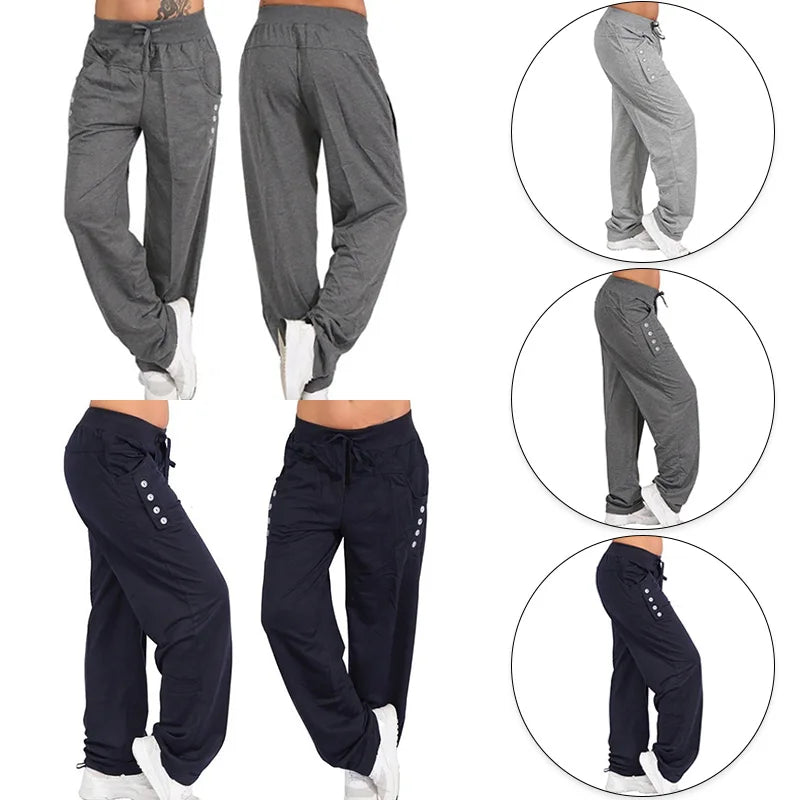 2024 Fashion Casual Joggers Women's Hip Hop High Waist Baggy Sweatpants Running Jogging Sports Pants Trousers Casual Streetwear