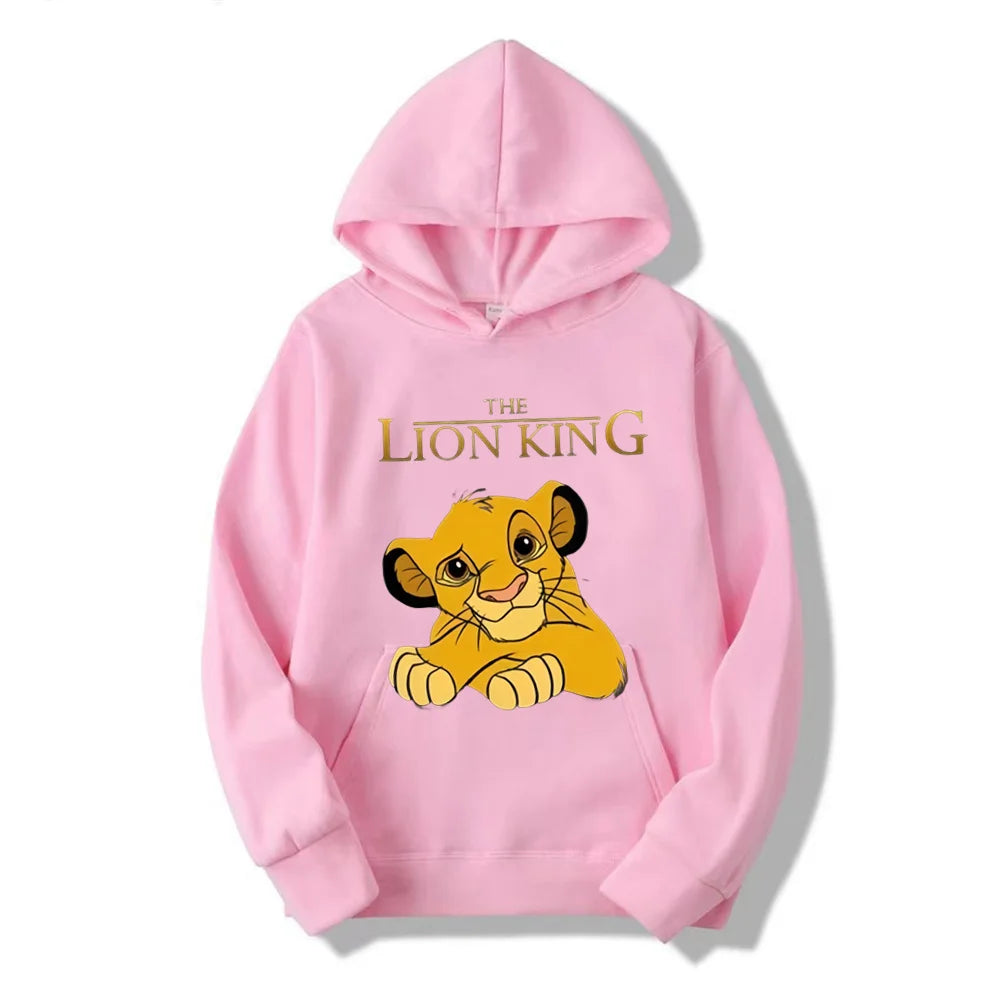 2024 New Disney The Lion King Women's Hoodies Tops Cartoon Fashion Sweatshirt Female Kawaii Clothes Autumn Streetwear Pullover