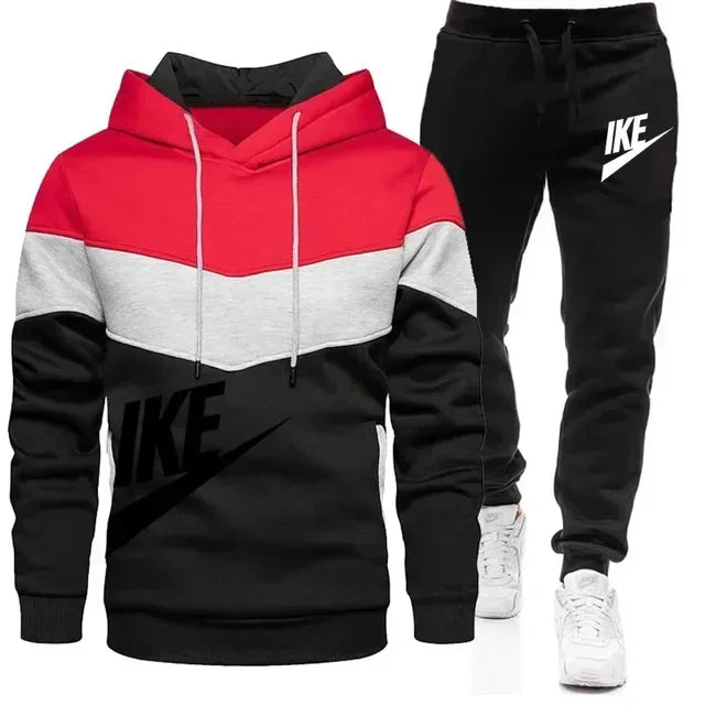 New autumn and winter fashion men's sweatshirt, leisure sports jogging fitness hoodie + trousers loose European size suit